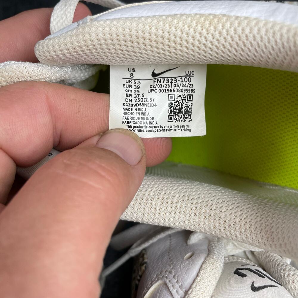 Nike Court Vision Lo Sneakers Women's 8 White United In Victory Lace Up Casual - Picture 7 of 9